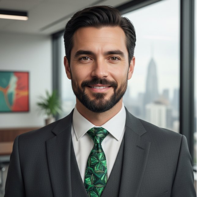 Corbata Patrón Geométrico de Piedra Preciosa Esmeralda de  (Subido por el creador)