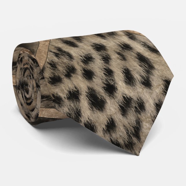 Corbata Patrón geométrico de textura de leopardo (Enrollado)