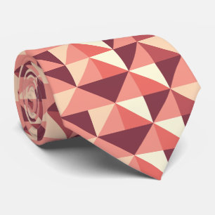 Corbata Patrón geométrico de triángulo morado rosa melocot