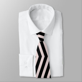Corbata Patrón geométrico de Zig Zag rosa y negro