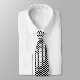 Corbata Patrón geométrico en blanco y negro