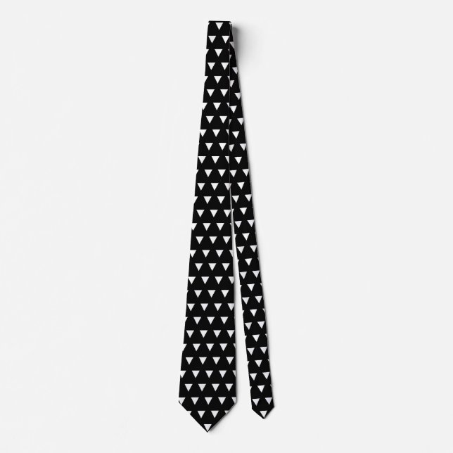 Corbata Patrón geométrico en blanco y negro (Anverso)