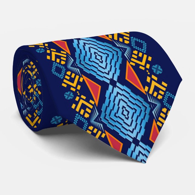 Corbata Patrón geométrico étnico suroeste Neck Tie (Enrollado)