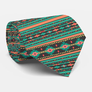 Corbata Patrón geométrico étnico tribal genial
