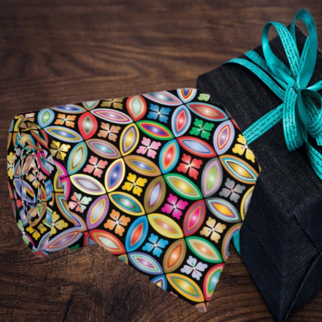 Corbata Patrón geométrico floral arcoiris moderno con esti (Subido por el creador)