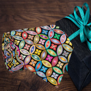 Corbata Patrón Geométrico Floral Arcoíris Moderno y Elegan