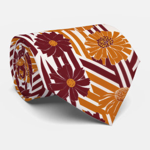 Corbata Patrón geométrico floral de otoño rústico (2)