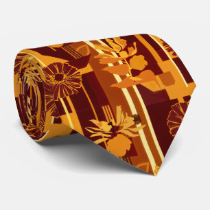 Corbata Patrón geométrico floral de otoño rústico (5)