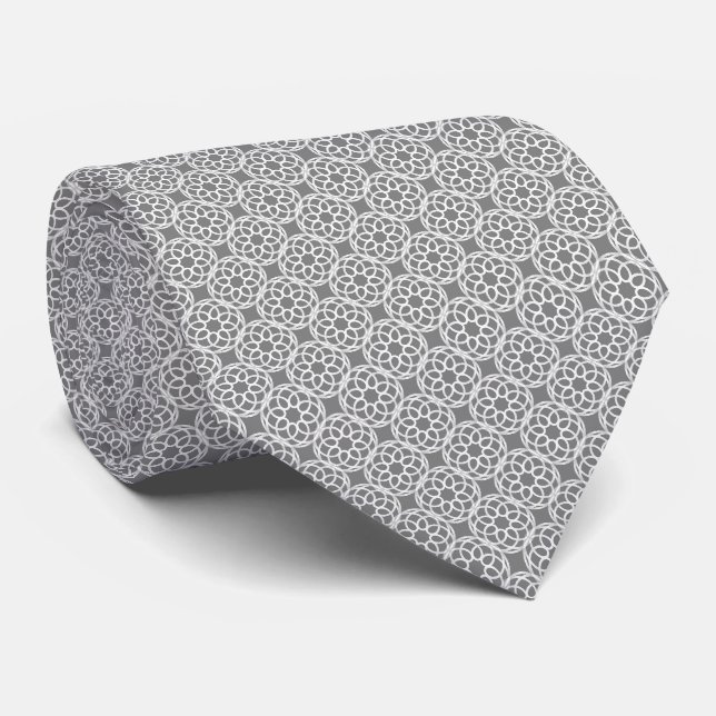 Corbata Patrón geométrico gris blanco sin fisuras (Enrollado)
