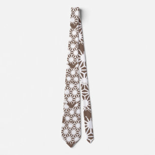 Corbata Patrón geométrico marrón y blanco