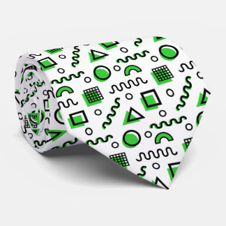 Corbata Patrón geométrico Memphis Style 110719 - Verde