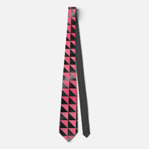 Corbata Patrón geométrico metálico rosa moderno negro bril
