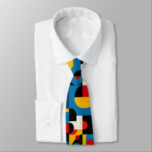 Corbata Patrón geométrico moderno en estilo Bauhaus