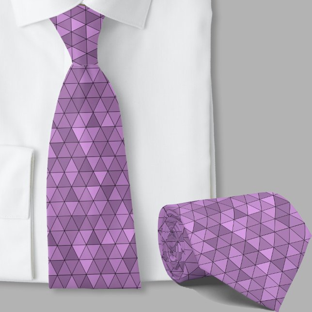 Corbata Patrón geométrico moderno morado elegante (Subido por el creador)