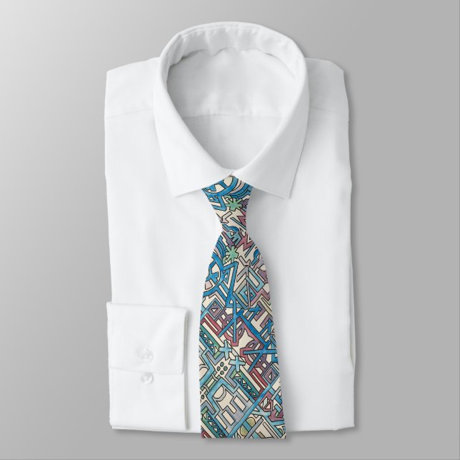 Corbata Patrón geométrico moderno rebelde (Atado)