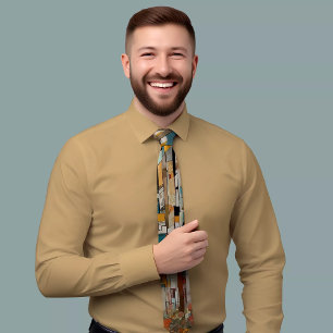 Corbata Patrón geométrico multicolor