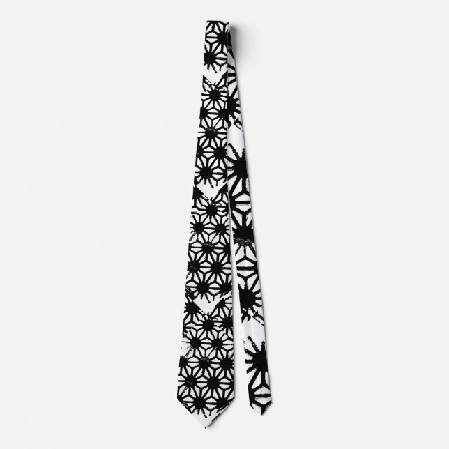 Corbata Patrón geométrico negro (Anverso)