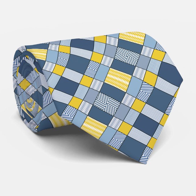 Corbata Patrón geométrico Nillo de cuello (Enrollado)