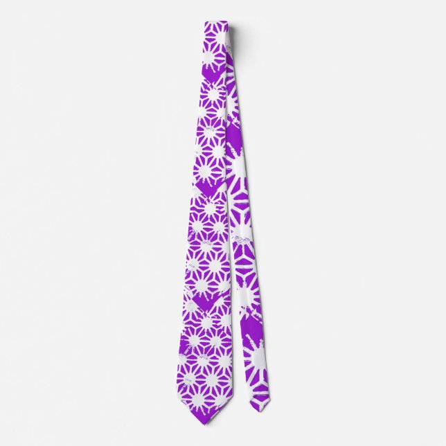 Corbata Patrón geométrico púrpura real (Anverso)