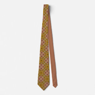 Corbata Patrón geométrico retro de los 70 Mostaza y Terrac