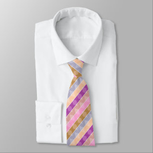 Corbata Patrón geométrico retro de rayas multicolores