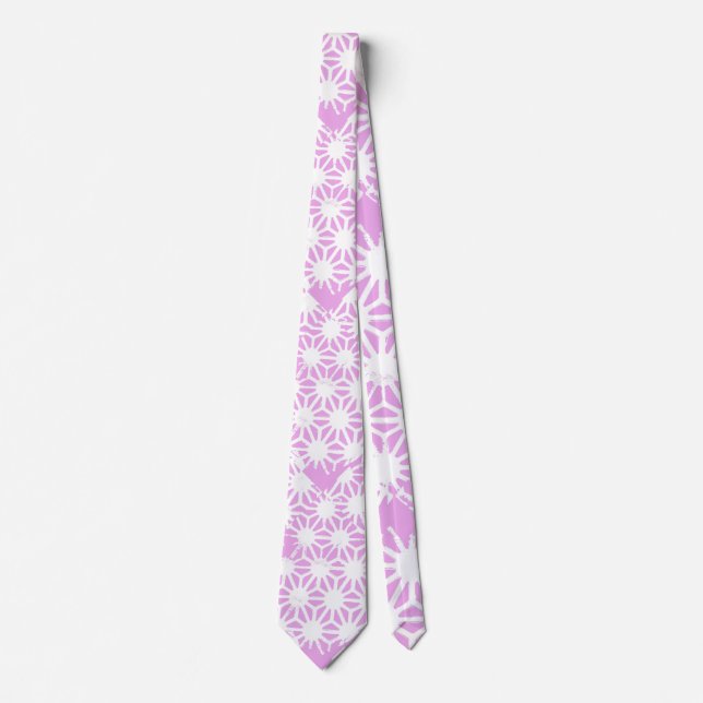 Corbata Patrón geométrico rosa (Anverso)