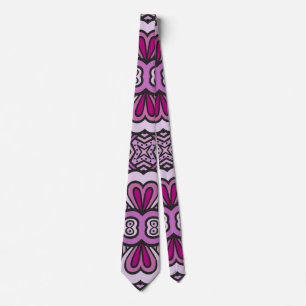 Corbata Patrón Geométrico Rosa Sin Marea
