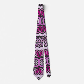 Corbata Patrón Geométrico Rosa Sin Marea