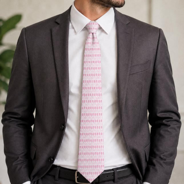 Corbata Patrón geométrico rosa y blanco (Subido por el creador)