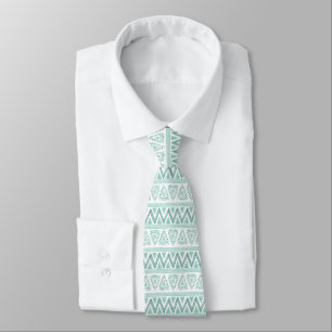 Corbata Patrón geométrico tribal moderno de mentón verde