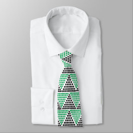 Corbata Patrón geométrico verde negro