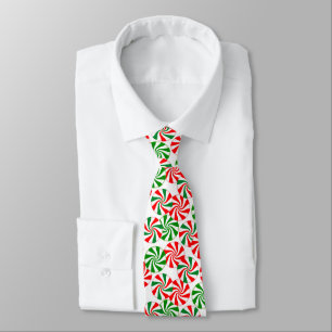 Corbata Patrón giratorio de canto de menta verde y blanco