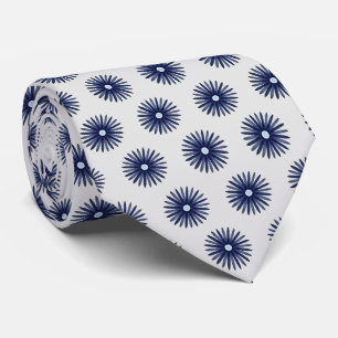 Corbata Patrón gráfico de flor azul