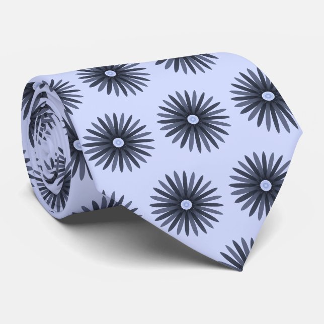 Corbata Patrón gráfico de flor de lavanda (Enrollado)