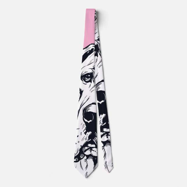 Corbata Patrón gráfico de perro Podel Arcoíris  (Anverso)