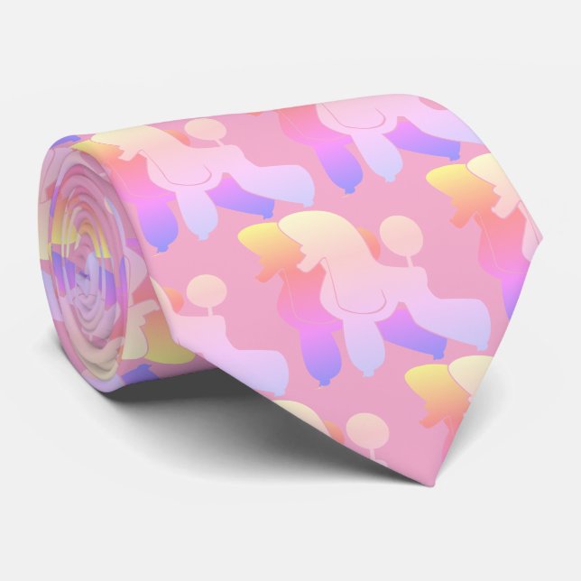 Corbata Patrón gráfico de perro Podel Arcoíris (Enrollado)