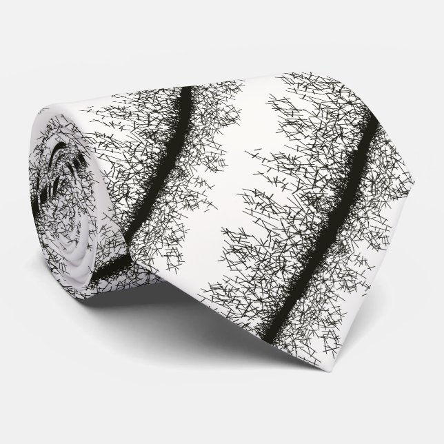 Corbata Patrón gráfico en blanco y negro estilo grunge (Enrollado)