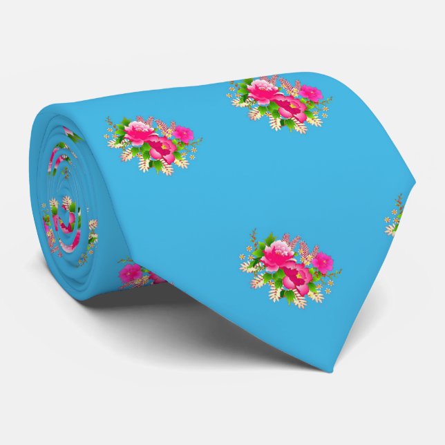 Corbata Patrón gráfico floral (Enrollado)