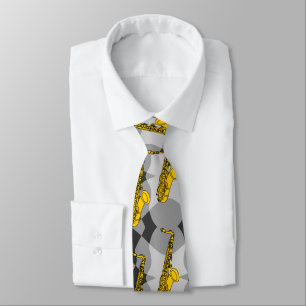 Corbata Patrón gris saxofónico