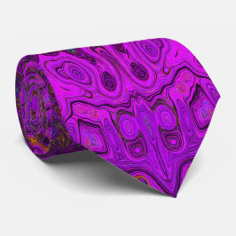 Corbata Patrón Grunge Abstracto Magenta y Negro