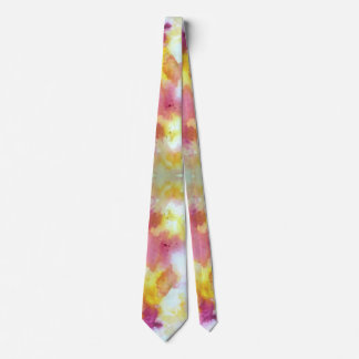 Corbata Patrón H de flujo rosa y amarillo