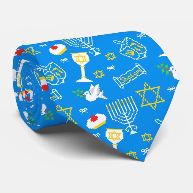 Corbata Patrón Hanukkah (Enrollado)