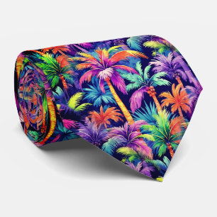 Corbata Patrón hawaiano de árbol de palmas tropicales