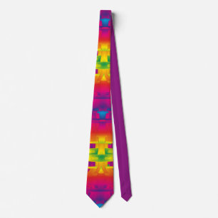Corbata Patrón Indio de Color Vibrante Festivo 