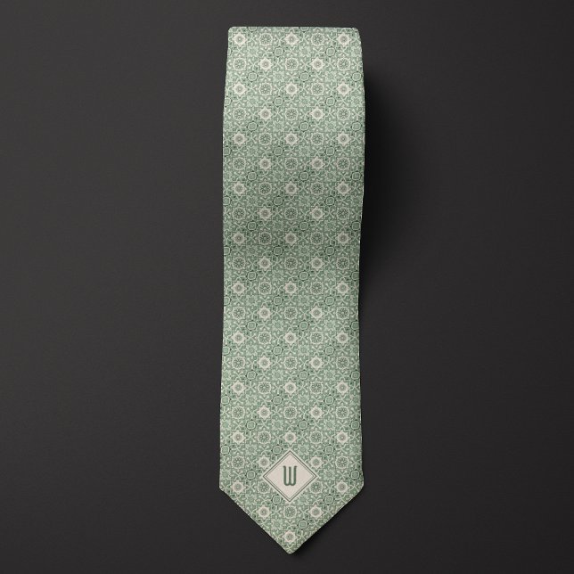 Corbata Patrón inspirado en floral verde multítono (Subido por el creador)