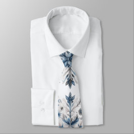 Corbata Patrón invernal de copo de nieve retro