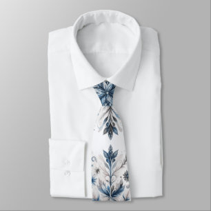 Corbata Patrón invernal de copo de nieve retro