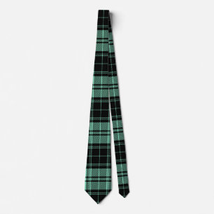 Corbata Patrón irlandés de tartán en blanco y negro