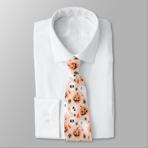 Corbata Patrón Jack-O-Lantern y fantasma