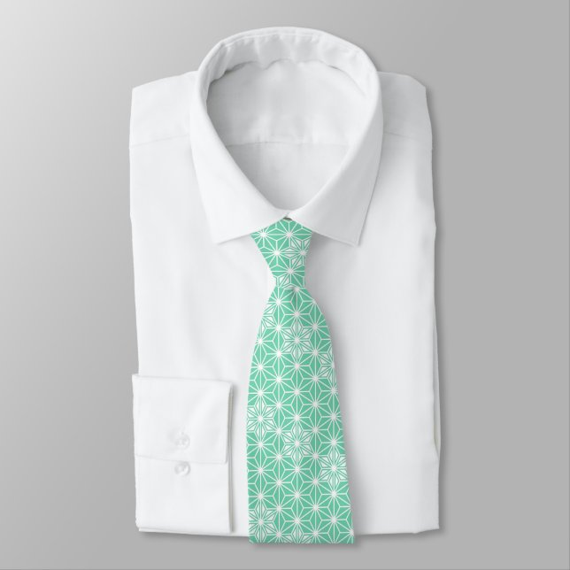 Corbata Patrón japonés de Asanoha - agua ligera (Atado)